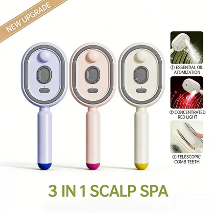 Electric Spray Air Cushion Massage Comb – Self-Cleaning Anti-Tangle Essential Oil Mist Hair Care Comb
