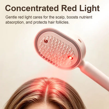 Electric Spray Air Cushion Massage Comb – Self-Cleaning Anti-Tangle Essential Oil Mist Hair Care Comb