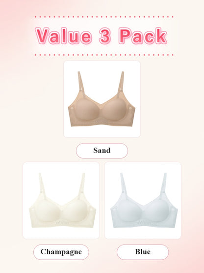 BEAUTYANDBODY Breathable Seamless Bra Sweat-free Cooling Fabric, Wireless Lift Support & Invisible Smooth Fit