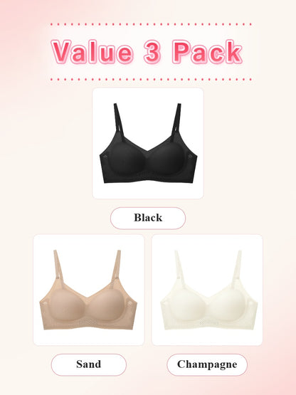 BEAUTYANDBODY Breathable Seamless Bra Sweat-free Cooling Fabric, Wireless Lift Support & Invisible Smooth Fit