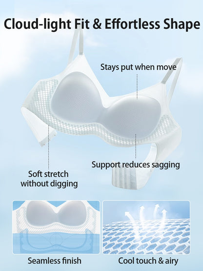 BEAUTYANDBODY Breathable Seamless Bra Sweat-free Cooling Fabric, Wireless Lift Support & Invisible Smooth Fit