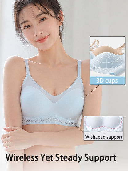 BEAUTYANDBODY Breathable Seamless Bra Sweat-free Cooling Fabric, Wireless Lift Support & Invisible Smooth Fit