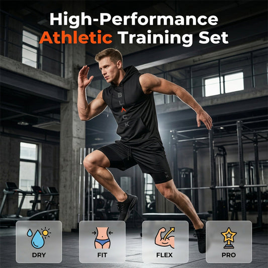 🏋️‍50% OFF NOW! 💪 Men’s Sleeveless Hoodie & Shorts Set – Athletic & Casual Fit – Breathable & Quick-Dry 🏋️‍♂️