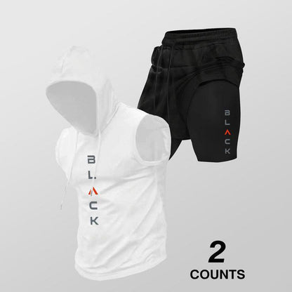 🏋️‍50% OFF NOW! 💪 Men’s Sleeveless Hoodie & Shorts Set – Athletic & Casual Fit – Breathable & Quick-Dry 🏋️‍♂️
