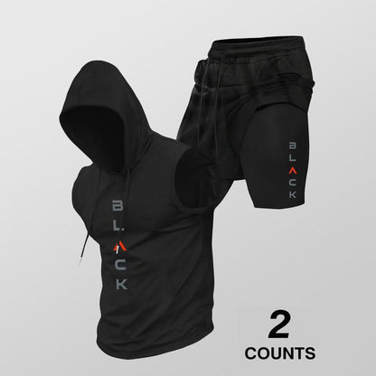 🏋️‍50% OFF NOW! 💪 Men’s Sleeveless Hoodie & Shorts Set – Athletic & Casual Fit – Breathable & Quick-Dry 🏋️‍♂️