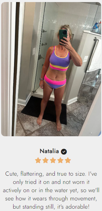 🏖️Hot Sale🌼Color Block Patchwork Nylon Sporty 3-Piece Bikini Set - High Waisted & Tummy Control Swimsuit👙🌈